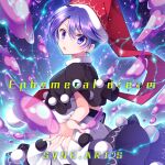  1girl album_cover angry attack black_capelet blob capelet circle_name collar cover dark_background doremy_sweet dress electricity english_text game_cg glowing hat nightcap official_art open_mouth pom_pom_(clothes) purple_eyes purple_hair reaching red_headwear sakura_tsubame short_hair solo sparkle_background sync.art&#039;s touhou touhou_cannonball very_short_hair white_collar white_dress 