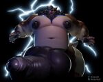 anthro balls big_penis canid canine electricity foreskin fox genitals gnoll gnollsune huge_penis hyena hyper hyper_genitalia hyper_penis knot lightning male mammal moobs musclegut muscular overweight penis solo spidey_(spideyzak) storm wolke