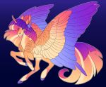  2020 absurd_res digital_media_(artwork) equid eyebrows eyelashes feathered_wings feathers hi_res hooves horn mammal purple_background purple_eyes simple_background smile turnipberry winged_unicorn wings 