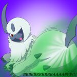 absol big_butt butt fart fart_cloud fart_fetish featureless_crotch female feral fur generation_3_pokemon looking_at_viewer mewtype_(artist) nintendo pokemon pokemon_(species) solo teasing tongue tongue_out white_body white_fur