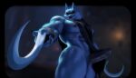 2024 abs anthro arm_wraps balls barazoku biceps big_muscles big_penis biped blurred_background canid canine canis claws cloak cloak_only clothing death_(puss_in_boots) digital_drawing_(artwork) digital_media_(artwork) dreamworks dual_wielding erection fur genitals glans glowing glowing_eyes grey_body grey_fur grin hi_res holding_object holding_weapon humanoid_genitalia humanoid_penis looking_at_viewer low-angle_view male mammal melee_weapon mezcal_(artist) muscular muscular_anthro muscular_male nipples pecs penis puss_in_boots_(dreamworks) red_eyes showing_teeth sickle smile solo standing teeth thick_thighs weapon wolf wraps