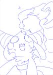 2_horns bibi_(o-den) bodily_fluids bra capcom clothing demon head_tuft horn long_ears looking_up membrane_(anatomy) membranous_wings monster_hunter neck_tuft neopteron o-den open_mouth pincers pupils seltas seltas_queen shocked shocked_expression small_pupils sparkles succubus sweat tongue tongue_out tuft underwear wavy_mouth wings