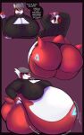absurd_res belly big_belly big_breasts breasts butt clothed clothing embarrassed female generation_3_pokemon hat headgear headwear hi_res hyper hyper_pregnancy latias legendary_pokemon mcerror nintendo overweight panties partially_clothed pokemon pokemon_(species) pregnant text underwear