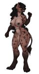 a_spook_named_judas abs amber_eyes anthro big_breasts big_butt biped black_body black_fur black_hair black_sclera breasts brown_hair butt claws cleavage clothed clothing digitigrade erect_nipples female female_anthro fist fist_pump fur genitals hair hi_res hindpaw hyena larger_female long_hair looking_at_viewer mammal markings military muscular muscular_female muscular_thighs neck_scar nipple_piercing nipples nude nude_anthro nude_female paws piercing pose prick_ears pussy raya_ledger scar scary sharp_teeth simple_background size_difference smile soldier solo spots spotted_body spotted_fur spotted_hyena spottedpanda standing tail tail_tuft tall tan_body tan_fur teeth toe_claws tomboy tuft warrior