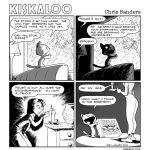 ambiguous_gender anthro autumn_(kiskaloo) bottomwear candle chris_sanders clothed clothing comic detailed_background dialogue digital_media_(artwork) domestic_cat duo english_text eye_patch eyewear felid feline felis female fire fully_clothed fur furniture greyscale hair human inside kiskaloo lamp lit_candle mammal monochrome ogo_(kiskaloo) open_mouth ouija_board raining shirt smile tail text topwear window