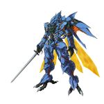  clenched_hand daigouzi dunbine holding holding_sword holding_weapon insect_wings mecha no_humans open_hand redesign seisenshi_dunbine solo sword weapon white_background wings 