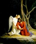  1873 19th_century absurd_res ancient_art angel angel_humanoid arm_grab back_wings bible blonde_hair brown_hair carl_bloch christianity clothed clothing duo embrace eyebrows eyes_closed feathered_wings feathers female fingernails fully_clothed grass hair hand_on_head head_on_head hi_res human humanoid jesus_christ kneeling kneeling_on_ground lips looking_down_at_another male mammal mouth_closed nails night not_furry oil_painting_(artwork) outside painting_(artwork) plant red_clothing red_robe religion robe rock sitting tan_body tan_skin traditional_media_(artwork) tree white_body white_clothing white_feathers white_robe winged_humanoid wings 