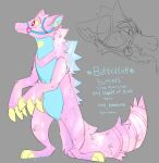 2020 ambiguous_gender anthro back_spikes big_claws bit_gag blue_body blue_fur blue_inner_ear blue_spikes bodily_fluids bridle buttercup_(gojiteeth) character_name claws colored_sketch crocodile crocodilian crocodylid cum cum_on_face digital_drawing_(artwork) digital_media_(artwork) dripping ears_down featureless_crotch flat_colors fur furred_scalie gag gagged genital_fluids glistening glistening_body glistening_fur gojiteeth grey_background half-closed_eyes harness harness_bit_gag harness_gag heart_(marking) hi_res hybrid looking_pleasured mammal markings model_sheet muzzle_(object) narrowed_eyes nude open_mouth pink_body pink_fur pivoted_ears reptile saliva saliva_drip scalie signature simple_background sketch snout solo sparkles sparkling_body sparkling_fur spikes spikes_(anatomy) standing sweat sweatdrop tail tapering_tongue tongue tongue_out trans_(lore) trans_man_(lore) yellow_claws