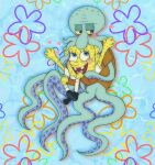  alternate_form anthro bald blush bottomless bottomwear buckteeth cephalopod chikkachoochoo clothed clothing coleoid duo flower_cloud_(spongebob) footwear fully_clothed legless lidded_eyes male marine mollusk nickelodeon octopodiform octopus sea_sponge shirt shirt_only shoes shorts smile socks spongebob_squarepants spongebob_squarepants_(character) squidward_tentacles suction_cup teeth tentacles topwear topwear_only underwater water 