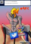  2019 accipitrid accipitriform anthro anthro_on_feral armor avian azir_(lol) balls beak bestiality bird bird_legs black_penis blue_body blue_eyes blue_feathers blue_sky brazzers closed_frown closed_smile clothing condom convenient_censorship desert digital_drawing_(artwork) digital_media_(artwork) duo durex eagle empty_eyes english_text falcon falconid feathers feral front_view full-length_portrait gay_thresh genitals glistening glistening_armor glistening_clothing glistening_headgear glistening_headwear grey_balls grey_body grey_feathers hand_behind_neck hand_on_head headgear headgear_only headwear headwear_only helmet helmet_only hi_res humanoid_hands imminent_bestiality imminent_sex larger_anthro larger_male league_of_legends light lighting looking_aside looking_at_genitalia looking_at_penis looking_at_viewer looking_away looking_down male male/male male_anthro male_feral mostly_nude mostly_nude_anthro mostly_nude_male mouth_closed multicolored_body multicolored_feathers non-mammal_balls on_ground outside penis penis_base pink_sky portrait pose q&amp;a recording rib_cage riot_games round_eyes sexual_barrier_device shaded sign sitting size_difference skinny skinny_anthro skinny_male sky smaller_anthro smaller_male smile spread_legs spreading suggestive tan_body tan_feathers tencent text toony twitter twitter_logo two_tone_body two_tone_feathers valor_(lol) yellow_beak yellow_clothing yellow_eyes yellow_headwear 