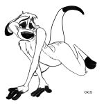 3_toes 4_fingers anthro biped black_and_white black_body black_fingers black_fur black_nose black_toes chest_tuft clenched_teeth digital_drawing_(artwork) digital_media_(artwork) dipstick_ears dipstick_tail disney ear_markings ears_down feet fingers fur grin grinning_at_viewer half-closed_eyes hands_on_ground head_tuft herpestid kneeling male mammal markings meerkat monochrome multicolored_ears narrowed_eyes pecs pinup pivoted_ears pose raised_tail sketch smile smiling_at_viewer smug smug_expression smug_eyes smug_face smug_grin solo stevethedragon stripes tail tail_markings teeth the_lion_king thick_tail timon toes tuft