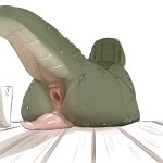  anthro anus big_butt bodily_fluids butt crocodile crocodilian crocodylid gaping gaping_anus genitals green_body hi_res looking_away male neemyart penis puffy_anus raised_tail reptile scalie sitting solo sweat sweaty_butt tail thick_tail 