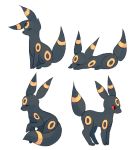  brown_eyes charamells closed_eyes commentary creature english_commentary full_body gen_2_pokemon lying no_humans on_stomach pokemon pokemon_(creature) simple_background sitting standing umbreon white_background 