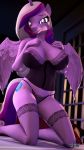  3d_(artwork) 9:16 anthro anthroponiessfm areola big_breasts breasts cleavage clothed clothing digital_media_(artwork) equid female friendship_is_magic hi_res horn lingerie looking_at_viewer mammal my_little_pony panties princess_cadance_(mlp) solo translucent translucent_clothing underwear winged_unicorn wings 