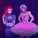  1boy 1girl crossdressing green_earrings highres kojirou_(pokemon) musashi_(pokemon) pokemon pokemon_(anime) sinful_hime team_rocket tutu 