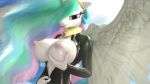  16:9 3d_(artwork) anthro anthrofied areola bedroom_eyes big_breasts bodily_fluids breasts clothing crown digital_media_(artwork) equid female friendship_is_magic hi_res horn huge_breasts jewelry leather looking_at_viewer mammal my_little_pony narrowed_eyes necklace nipples nude princess_celestia_(mlp) purple_eyes seductive skinsuit skintight_clothing source_filmmaker spread_wings sweat tiara tight_clothing unnero1 widescreen winged_unicorn wings 
