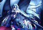  armor chain elbow_gloves fate/grand_order fate_(series) gloves headdress jeanne_d&#039;arc_(fate) jeanne_d&#039;arc_alter long_hair petals sword weapon white_hair yellow_eyes yutoriko_(candy0905) 