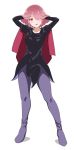  1girl breasts cape cosplay gundam haman_karn hoshino_miyako_(wataten) looking_at_viewer open_mouth pink_hair ribonzu short_hair simple_background solo watashi_ni_tenshi_ga_maiorita! white_background zeta_gundam 