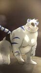 2024 9:16 anthro asian_clothing belly big_belly blush clothing east_asian_clothing felid fur hi_res humanoid_hands japanese_clothing kemono male mammal mawashi menmen_kesinn moobs nipples overweight overweight_male pantherine solo sumo sumo_ring sumo_wrestler tiger white_body white_fur