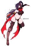  alternate_costume arm_guards armor armpits assassin black_gloves blue_eyes blue_hair boots breasts covered_mouth elbow_gloves fingerless_gloves gloves hair_ornament hair_over_one_eye hair_tie holding holding_sword holding_weapon knee_boots long_hair navel ninja original pointy_ears red_scarf scarf shadow_dancer_(dungeon_and_fighter) shiny_skin shuriken sword thief_(dungeon_and_fighter) thighhighs torn_clothes underwear underwear_only very_long_hair weapon zipper 
