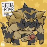 absurd_res animal_humanoid anthro armpit_hair balls body_hair chesnaught erection fur fusion generation_6_pokemon generation_7_pokemon genitals hair hi_res humanoid humanoid_genitalia humanoid_penis hybrid incineroar looking_at_viewer male mammal muscular muscular_anthro muscular_male nintendo nipples nude pecs penis pokemon pokemon_(species) pokemon_fusion simple_background solo tail ursa-m1nor
