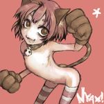  animal_ears artist_request collar crazy_eyes flat_chest futaba_channel kemonomimi_mode lowres maid nijiura_maids nude skull smile solo striped striped_legwear tail thighhighs yakui 