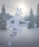 anthro canid canine canis digital_media_(artwork) domestic_dog furry hi_res husky mammal nordic_sled_dog running snow spitz winter