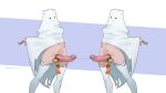  2boys artist_name cock_ring erection highres large_penis multiple_boys navel original otoko_no_ko penis sex_toy tailbox testicles thighhighs white_background 