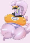 absurd_res anthro big_breasts breasts dragon female footchicken generation_6_pokemon goodra green_eyes hi_res humanoid navel nintendo overweight pokemon pokemon_(species) purple_body solo thick_thighs tongue tongue_out