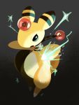  2019 3:4 ambiguous_gender ampharos belly biped black_background black_eyes black_stripes electricity feral forehead_gem full-length_portrait hi_res kuroorcas light long_tail nintendo open_mouth painting_(artwork) pok&eacute;mon pok&eacute;mon_(species) portrait punching serious shaded simple_background solo striped_body striped_tail stripes three-quarter_view traditional_media_(artwork) video_games white_belly yellow_body yellow_tail 