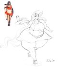  2020 anthro big_breasts breasts cleavage clothed clothing equid equine female hi_res mammal my_little_pony rollerskates slightly_chubby solo thelunarmoon thick_thighs waiter 
