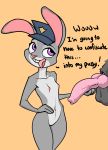  ! animal_genitalia animal_penis anthro balls breasts clothing dialogue disney duo english_text faceless_male female female_focus filthypally fur genitals grey_body grey_fur half-erect hat_only headgear headwear hi_res judy_hopps knot lagomorph leporid male male/female mammal mostly_nude nipples open_mouth orange_background penis penis_grab police_hat porn_dialogue portrait purple_eyes rabbit simple_background small_breasts solo_focus text three-quarter_portrait toony vein veiny_penis zootopia 