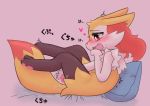  &lt;3 anthro blush bodily_fluids braixen breasts canid canine dildo_in_pussy female fur genital_fluids genitals inner_ear_fluff mammal masturbation nintendo nude open_mouth pillow pok&eacute;mon pok&eacute;mon_(species) pussy pussy_juice sex_toy simple_background solo tears tuft vaginal vaginal_masturbation video_games white_body yellow_body yellow_fur も 