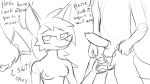  16:9 anthro erection female genitals group helluva_boss hi_res loona_(vivzmind) male male/female money monochrome nipples nude oral penis prostitution theyiff widescreen 