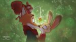  16:9 anthro bad_guy_cafe blue_eyes brown_body brown_fur canid canine couple_(disambiguation) female fox fur group hi_res holly_(plant) kissing lagomorph leporid male mammal ocerydia_zoona orange_body orange_fur plant qalcove qalcove_(character) rabbit rodent scarf sciurid tan_body tan_fur widescreen ziegelzeig_zoona 