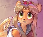  activision anthro bandicoot blonde_hair coco_bandicoot cosplay crash_bandicoot_(series) crossover crossover_cosplay female green_eyes hair mammal marsupial meme sailor_moon_(series) sailor_moon_redraw_challenge serafuku solo video_games wamudraws 