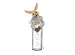  2020 anime animehyper anthro beastars brown_body brown_fur canid canine clothing digital_media_(artwork) fennec fox fur glass glass_bottle hi_res humor male mammal school_uniform simple_background solo uniform voss_(beastars) water_bottle white_background 