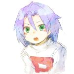  1boy blue_hair blush green_eyes highres kojirou_(pokemon) pokemon pokemon_(anime) purple_hair ta23ru team_rocket white_background 