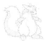  ambiguous_gender blush claws feral fluffy fluffy_tail graedius_(artist) graedius_(linoone) linoone long_tail monochrome nintendo pok&eacute;mon pok&eacute;mon_(species) semi-anthro solo video_games 