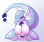  absurd_res all_fours anthro anthrofied ayzcube big_breasts blue_body bodily_fluids breasts dildo dragonair female genital_fluids hi_res looking_at_viewer mammal multicolored_body nintendo nipples penetration pok&eacute;mon pok&eacute;mon_(species) pok&eacute;morph purple_eyes pussy_juice sex_toy simple_background smile solo teeth two_tone_body vaginal vaginal_penetration video_games white_background white_body 