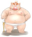  2019 anthro belly humanoid_hands kemono male mammal moobs navel nipples overweight overweight_male simple_background solo suid suina sumo sus_(pig) toshi_(artist) white_background wild_boar 