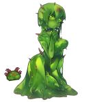  alternate_species breasts curvy_figure female goo_creature goo_hair goo_humanoid green_body green_eyes green_hair green_sclera green_skin hair hourglass_figure humanoid humanoid_hands humanoidized looking_at_viewer medium_breasts not_furry nude nyong_nyong pose pseudo_hair simple_background slime solo spikes standing terraria white_background 