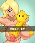  absurd_res big_breasts big_penis bikini blush breasts clothing drunkavocado duo english_text female genitals hi_res huge_penis human humanoid_genitalia humanoid_penis hyper hyper_genitalia hyper_penis luma male mammal mario_bros nintendo nipple_outline not_furry penis rosalina_(mario) super_mario_galaxy swimwear text video_games 