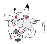  &lt;3 black_tie_(suit) blush bow_tie clothing duo facesitting feral male male/male nintendo oshawott pikachu pok&eacute;mon pok&eacute;mon_(species) slimecatt suit surprised_look video_games 