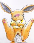  2020 blush colored_pencil_(artwork) disembodied_penis duo eevee eiroru eyes_closed female female_focus female_penetrated feral fur genitals hi_res male male/female male_penetrating male_penetrating_female male_penetrating_feral nintendo pawpads penetration penis pok&eacute;mon pok&eacute;mon_(species) pussy sex simple_background solo_focus traditional_media_(artwork) tuft vaginal vaginal_penetration video_games white_background 