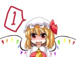  bad_id bad_pixiv_id blonde_hair fang flandre_scarlet hat okumari red_eyes side_ponytail smile solo touhou wings 