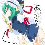  bottomless green_eyes green_hair hat machiko_(beard) rod_of_remorse shiki_eiki solo touhou 