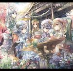  alice_margatroid bad_id bad_pixiv_id black_hair blonde_hair blue_eyes blue_hair book bow braid brown_hair cake chinese_clothes crescent flandre_scarlet flower food fruit_punch green_eyes hair_bow hairband hakurei_reimu hat hong_meiling izayoi_sakuya kirisame_marisa letterboxed long_hair maid maid_headdress multiple_girls patchouli_knowledge purple_eyes purple_hair red_eyes remilia_scarlet rope shide shimenawa silver_hair touhou twin_braids wings 