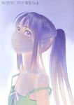  alternate_hairstyle furude_rika higurashi_no_naku_koro_ni long_hair ponytail purple_eyes purple_hair solo upper_body zenkou 