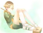  amada_ken bad_id bad_pixiv_id broom brown_hair child n_3203 persona persona_3 school_uniform shoes shorts socks solo 